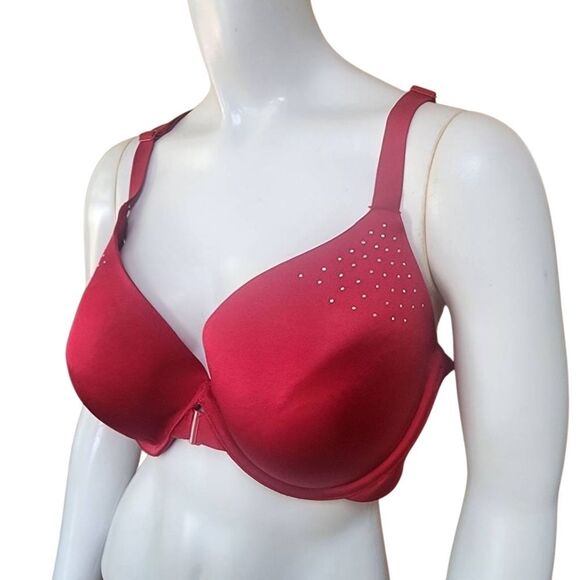 Ambrielle Plunge Red Crossback Underwire Bra (42D) - Picture 1 of 5